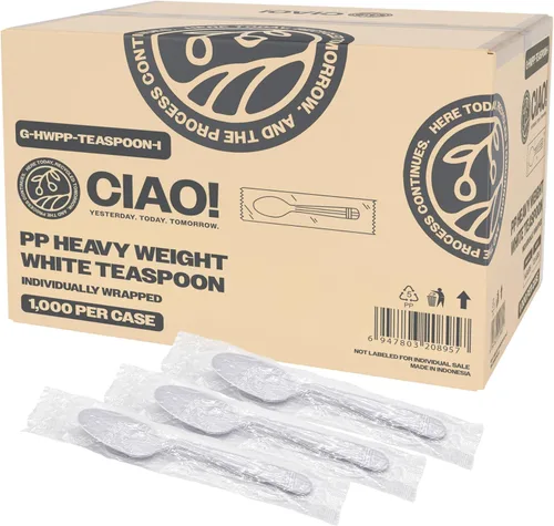 Miniatura 11 de CIAO! Tenedor Negro de 7.3 Pulgadas de Polipropileno de Peso Pesado Envuelto Individualmente (Caja de 1,000)