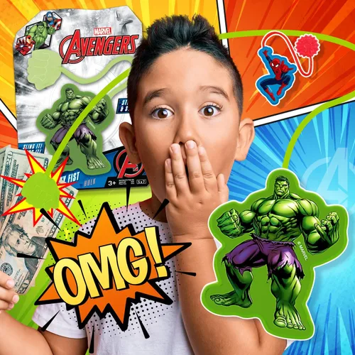 Miniatura 6 de JA-RU Marvel Spiderman & Hulk Manos Pegajosas Elásticas Juguetes Snap (1 Paquete Hulk) Manos Elásticas de Superhéroes. Suministros de Juguetes a