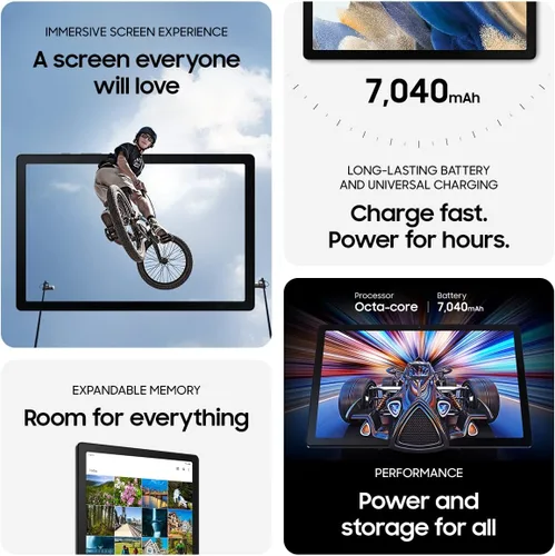 Miniatura 2 de Samsung Galaxy Tab A8 Tablet Android de 10.5" de 32 GB, pantalla LCD, contenido para niños, Smart Switch, memoria expandible, batería de larga Oro