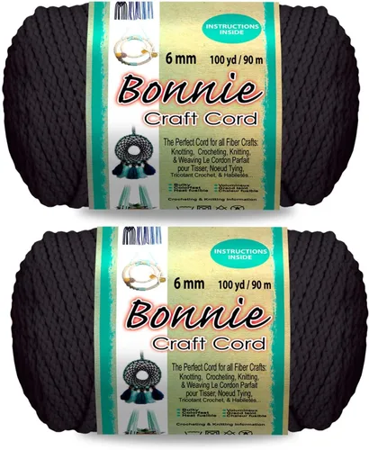 Miniatura 22 de Pepperell Bonnie Cordón de macramé trenzado 6mm x 100 yardas Rojo (Paquete de 2 valores) Cordón de polipropileno trenzado para manualidades DIY