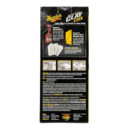 Miniatura 4 de Kit de arcilla Meguiar's G191700 para superficie lisa, aplicación de arcilla para automóviles segura y fácil para un acabado fino como el vidrio