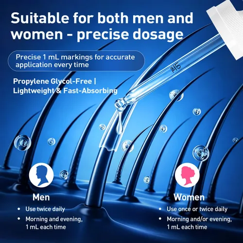 Miniatura 5 de Minoxidil para el crecimiento del cabello para hombres y mujeres, 2 onzas líquidas (paquete de 4 goteros)