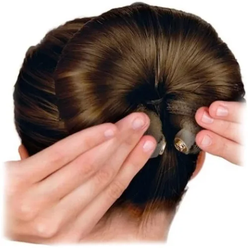 Miniatura 3 de 3 piezas de herramientas de peinado de cabello para mujer: moldeador de anillo de espuma para el cabello, accesorio de moño para el cabello, anillo