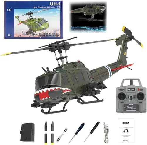Miniatura 13 de RC ERA C032 UH-1 Huey Helicópteros RC para adultos principiantes, escala 1/48 6CH 2.4G 6 ejes giroscopio control remoto aeronave estabilizada