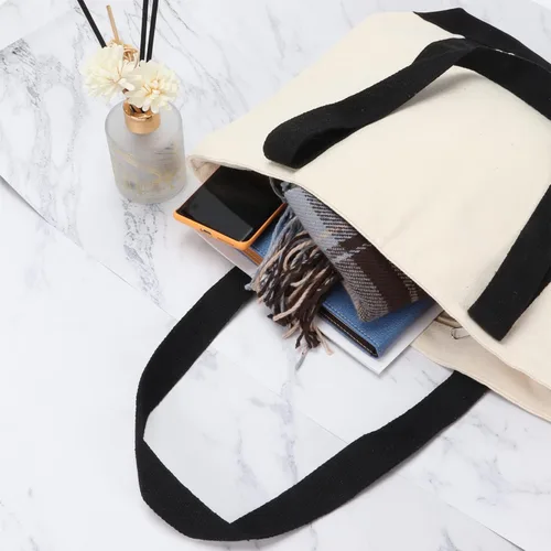 Miniatura 2 de Bolsa de lona con cremallera, 16.5 x 13.4 pulgadas, bolsa de lona lisa resistente, bolsa en blanco, 3 piezas con cremallera, reutilizables, bolsas 3