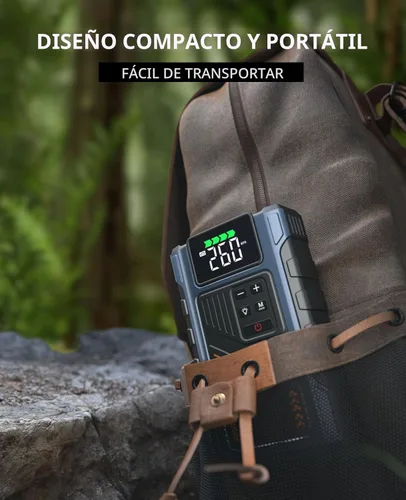 Miniatura 7 de Cargador de Batería de Coche Arrancador de Salto con Compresor de Aire, Caja de Puente de 4500A para Batería de Coche, Paquete de Arranque Portátil
