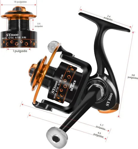 Miniatura 4 de Carretes de pesca giratorios Summer y Centron, carrete de 12 + 1 BB liviano y ultra suave para pesca en hielo/verano 3000/1000 de QINGLER SY3000
