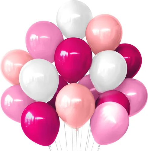 Miniatura 10 de KatchOn, Juego de 60 globos rosa cromado, 12 pulgadas, paquete de 2 Decoración de fiesta rosa Decoraciones de cumpleaños de princesa para mujer
