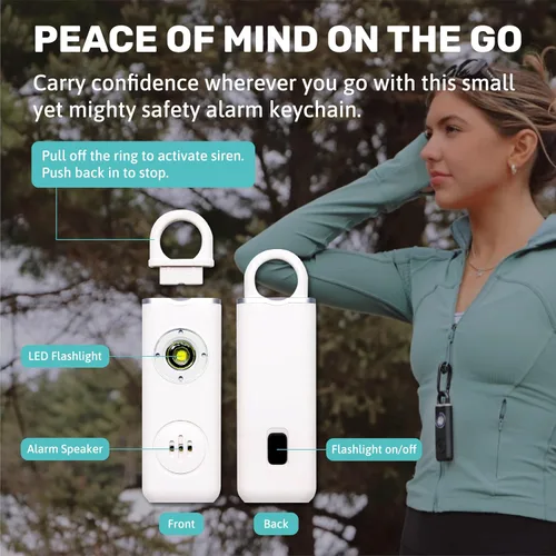 Miniatura 6 de Alarma de seguridad personal para mujeres, hombres y niños, alarma personal para viajes, segura e impermeable, llavero de autodefensa para mujeres