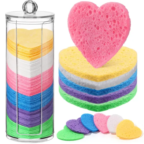 Miniatura 10 de Sieral 120 esponjas faciales comprimidas para mujeres con contenedor, almohadillas desechables para lavar la cara, exfoliante, esteticista, Lemon