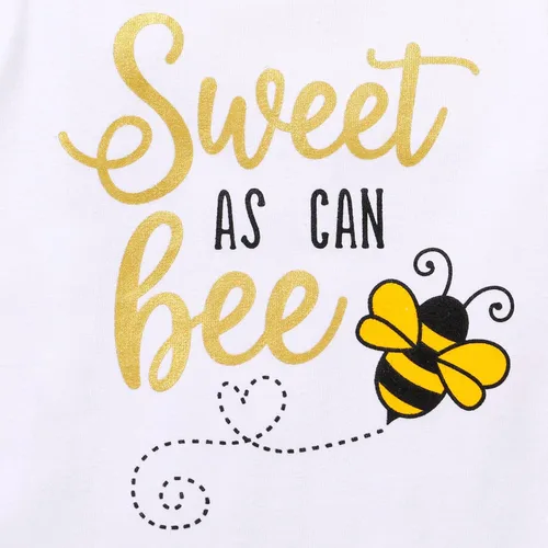 Miniatura 4 de YOUNGER TREE Traje de bebé niña de primer cumpleaños con estampado de abejorro de abejorro, mameluco corto con diadema de verano con mangas