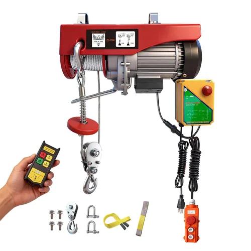 Miniatura 11 de Polipasto eléctrico, cabrestante eléctrico de 880 libras con control remoto inalámbrico, polipasto eléctrico de 110 V con control remoto, motor