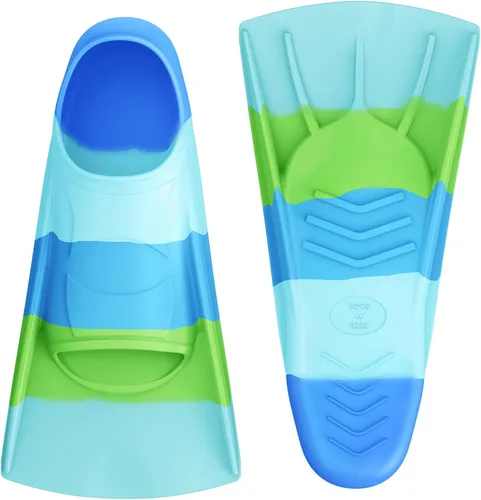 Miniatura 12 de Gintenco Aletas de Natación, Aletas de Natación para Niños para Natación de Vueltas, Aletas de Tamaño de Viaje con Bolsa de Malla, Aletas