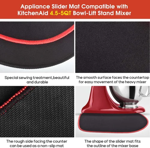 Miniatura 4 de Paquete de 2 alfombrillas deslizantes para batidora, batidora, compatible con batidora de pie Kitchenaid de 4.5 a 5 cuartos de galón, AirFryer