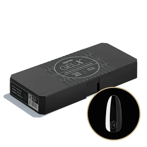 Miniatura 2 de Apres Gel-X® Caja redonda de puntas de uñas 280 puntas, puntas de gel suave, 14 tamaños 00-9 Medio tamaño incluido (redondo natural mediano)