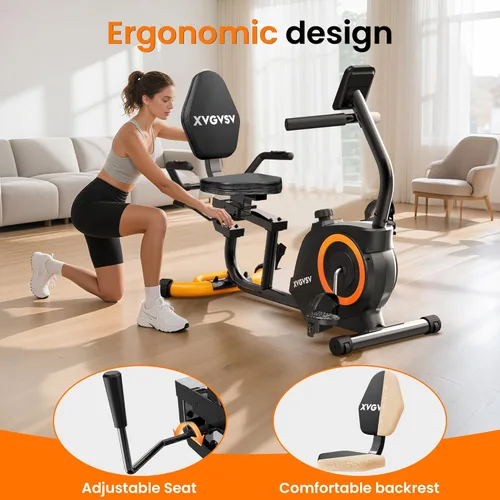 Miniatura 2 de Recumbent Exercise Bike for Home Use, Quiet Recumbent Stationary Bikes for Adults & Seniors, 16-Level Resistance, Adjustable Seat, Supports 400LB