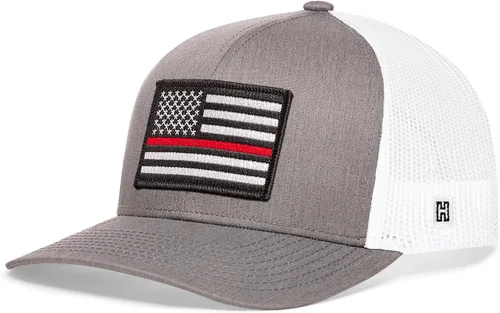 Miniatura 2 de HAKA Sombrero de bandera estadounidense, gorra de camionero de Estados Unidos para hombres y mujeres, gorra de béisbol ajustable, malla a presión