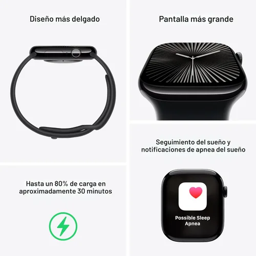 Miniatura 3 de Apple Watch Series 10 [GPS + Celular 46mm] con caja de titanio dorado con bucle milanés dorado - M/L. Rastreador de fitness, aplicación ECG, Caja