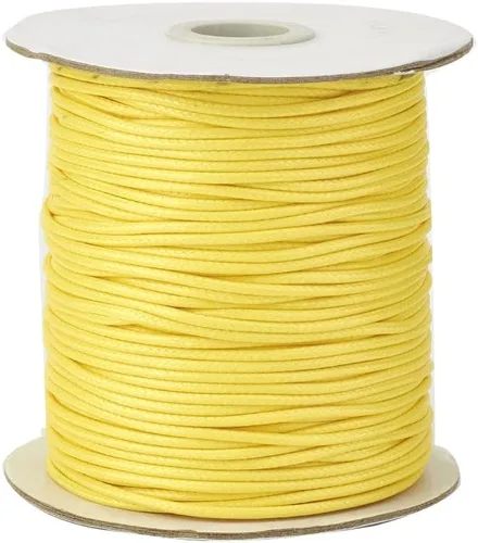 Miniatura 51 de Cheriswelry 90 yardas/rollo de 0.079 pulgadas, cordón encerado negro de poliéster coreano, joyería de cuentas, hilos para manualidades, cuerda