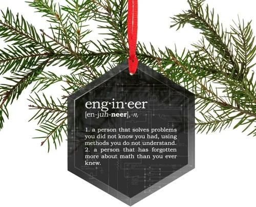Miniatura 2 de Adorno navideño de cristal divertido de definición de ingeniero