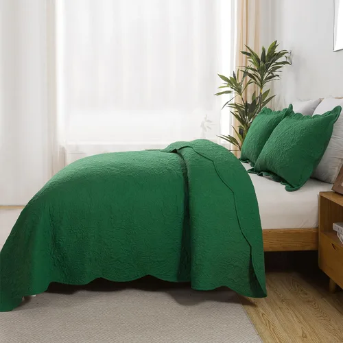 Miniatura 374 de HoneiLife - Juego de colcha de tamaño Queen, juego de ropa de cama de pana bordada de 3 piezas, colcha de lujo, ligera, cálida, para todas las Pana