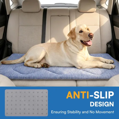 Miniatura 6 de Queenmore Tapete refrescante grande para perros, cama plana portátil para mascotas para perros y gatos, tapete antideslizante para dormir para Azul