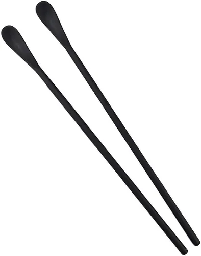 Miniatura 6 de JASHII Cuchara negra mate de mango largo para mezclar cócteles, cucharas de café para té helado, cucharas de café con mango largo de 8.6 pulgadas