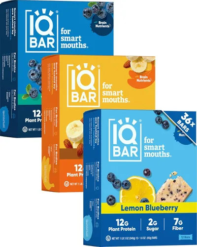 Miniatura 40 de IQBAR - Barras de proteínas para el cerebro y el cuerpo a base de plantas - Banana y nuez - 24 unidades - Keto, veganas, bajas en carbohidratos