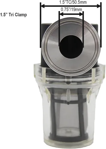 Miniatura 2 de Filtro en línea de 1.5 "TC (1.988 in) para cerveza casera 150 100 malla de agua y filtración de cerveza