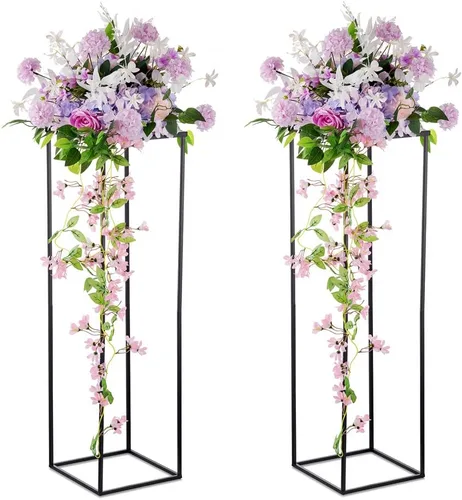 Miniatura 14 de Soporte de pedestal negro para plantas, 2 piezas, soporte de metal para plantas, soporte de flores de 15.75 pulgadas de alto, soporte para flores
