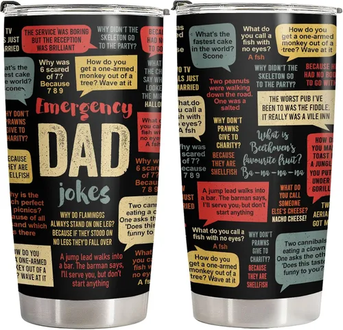 Miniatura 30 de 34HD Regalos para el Día del Padre de parte de su hija, vaso de viaje aislado de dinosaurio Dadasaurus, vaso de 20 onzas, divertido regalo de Vaso