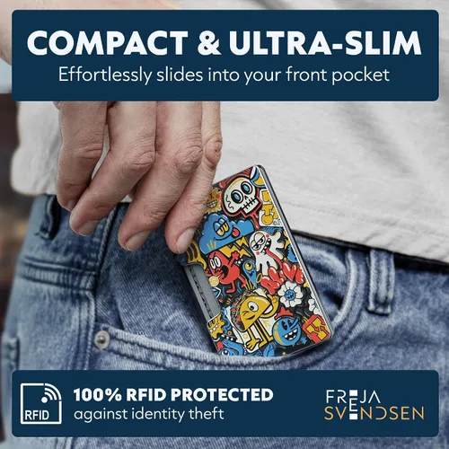 Miniatura 59 de Cartera de aluminio impresa 2.5D para hombres: clip delgado para dinero y tarjetero con barniz selectivo táctil. Bloqueo RFID mejorado, compacto