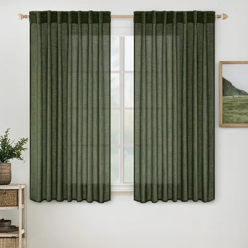 Miniatura 119 de MIULEE Cortinas de lino blanco de 108 pulgadas de largo para dormitorio, sala de estar, cortinas de ventana con textura de lino suave y grueso, Lino