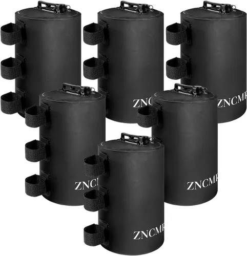 ZNCMRR Bolsa de peso de agua para toldo, 132 libras, juego de 6 pesas para patas para toldo desplegable, tienda de campaña, cenador, color negro