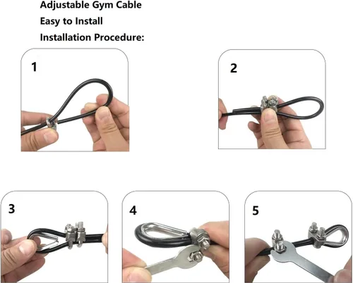 Miniatura 2 de Cable de Polea de Fitness Ajustable, Accesorios de Máquina de Cable de Repuesto, Accesorios de Polea de Cable para Gimnasio - Cable de Alambre