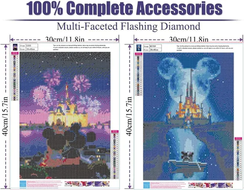 Miniatura 2 de Ecdivjs Paquete de 2 kits de pintura de diamantes de dibujos animados para adultos, kits de arte de diamantes de dibujos animados para adultos, kits