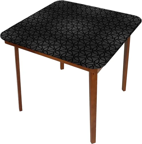 Miniatura 3 de Mantel cuadrado gris oscuro, patrón geométrico oriental marroquí, celosía cuadrada, se adapta a mesas de 24 x 24 pulgadas, para exteriores