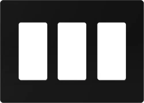 Miniatura 40 de ENERLITES Placas de pared decorativas sin tornillos, cubiertas de tomacorrientes seguras para niños, tamaño de 4 posiciones, 4.68" H x 8.30" L, Negro