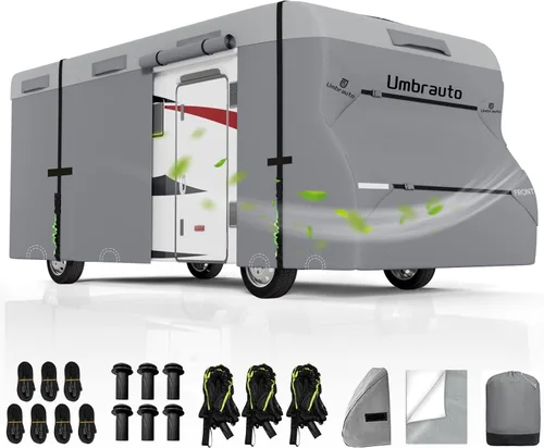 Miniatura 13 de Umbrauto Cubierta para caravana de 5ª rueda de 28 a 31 pies, 7 capas superiores extra gruesa, cubierta de quinta rueda, impermeable, resistente al