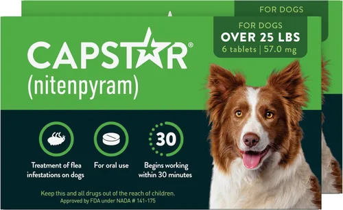 Miniatura 11 de Capstar (Nitenpyram) Tratamiento oral de pulgas de acción rápida para perros de 2 a 25 libras, tabletas de medicamentos recomendadas por