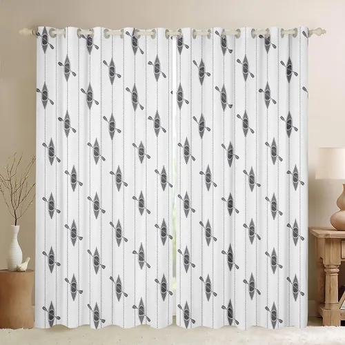 Feelyou Cortinas de lago para dormitorio, sala de estar para niños, decoración de casa de lago, cortinas opacas (2 paneles, 38 x 45 pulgadas), Multi