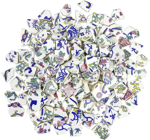 Miniatura 8 de Lanyani Azulejos de Porcelana de Cerámica Rota para Manualidades de Mosaico Azulejos de Mosaico de Plato de China Azul y Blanco Esmaltados