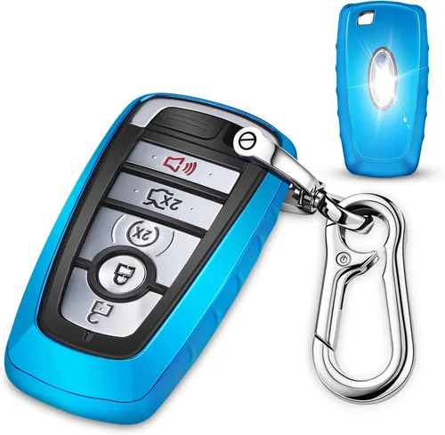Miniatura 15 de QBUC para Ford Funda para llavero con llavero, Funda de TPU suave para llave de coche Compatible con Ford Fusion F150 F250 F350 F450 F550 Edge