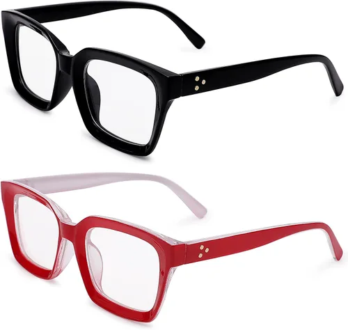 Miniatura 9 de COASION Lentes de bloqueo de luz azul, lentes clásicos gruesos con montura cuadrada para mujeres y hombres