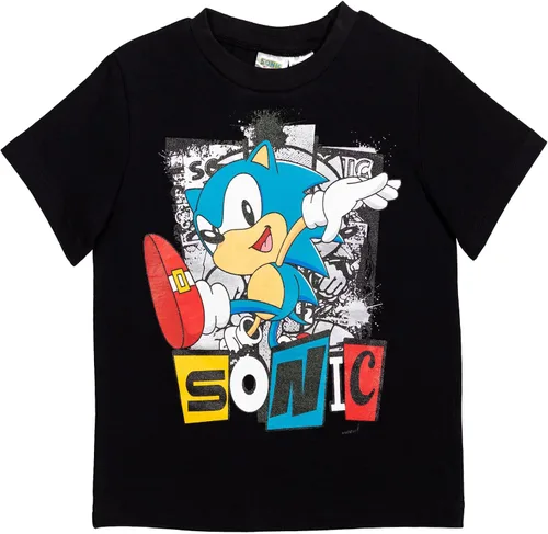 Miniatura 2 de SEGA Sonic the Hedgehog - Conjunto de camiseta atlética y pantalones cortos de malla, tallas para niños pequeños y grandes (2T - 18-20)