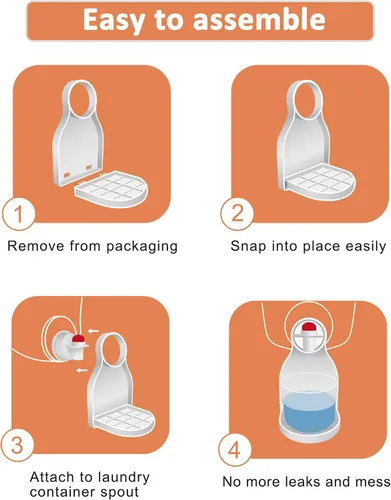 Miniatura 4 de Portavasos de detergente para ropa sucia, colector de goteo de detergente, organizador de bandeja de líquido para suavizante de tela, dispensador
