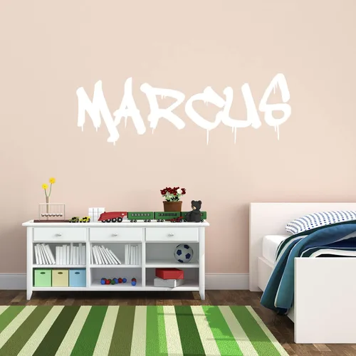 Miniatura 8 de VWAQ Calcomanía de pared personalizada con nombre de graffiti – Adhesivo decorativo de vinilo personalizado para niños, gráfico de hip hop, CSGN5