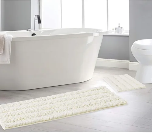 Miniatura 16 de NICETOWN Tapete negro para baño, antideslizante, suave, absorbente de agua, tapete de bajo perfil para entrada, tapete para vestíbulo, puerta