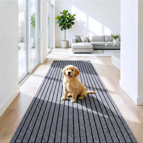 ITINA Alfombra de pasillo de 3 x 5 pies, resistente al agua, para interiores y exteriores, antideslizante, respaldo de PVC, lavable, para el hogar,