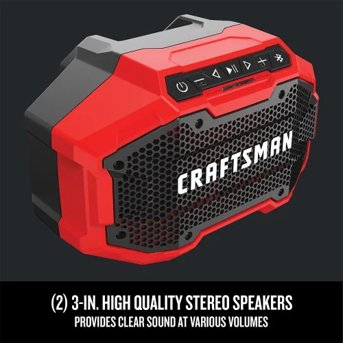 Miniatura 16 de CRAFTSMAN V20 Altavoz Bluetooth Portátil Inalámbrico, Solo Herramienta (CMCR001B), Rojo